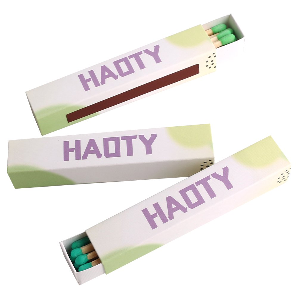 Wholesale Purple Cyan Brown Matchheads Safe Custom Candles Matchsticks and Matchboxes for Cigarettes Cigar