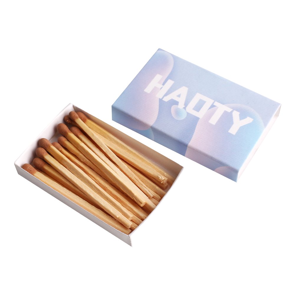 Wholesale Purple Cyan Brown Matchheads Safe Custom Candles Matchsticks and Matchboxes for Cigarettes Cigar