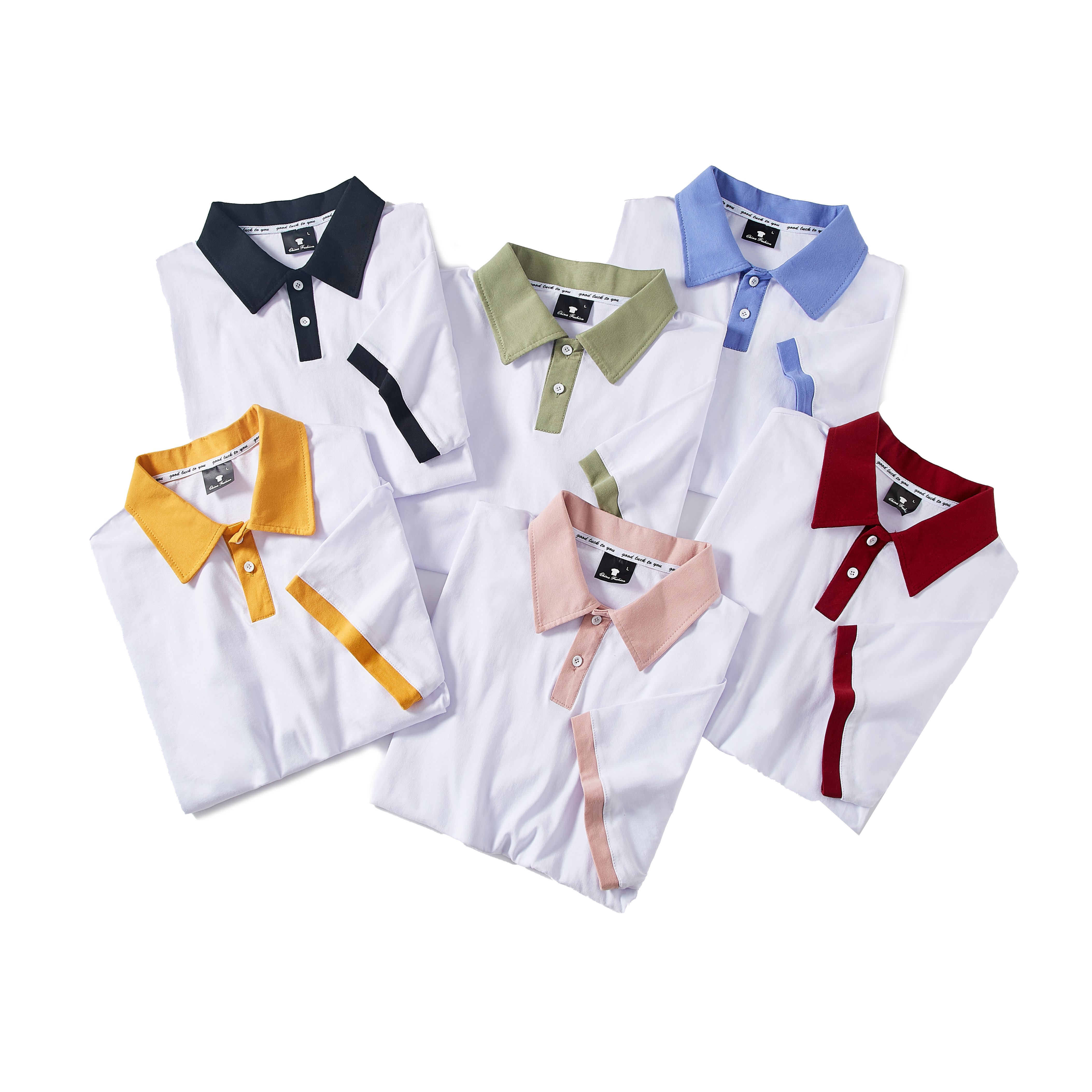 Men Short Sleeve Polo Shirts Matching Color New Clothing Summer Casual Fashion Mens Tops Shirt With Custom Logo