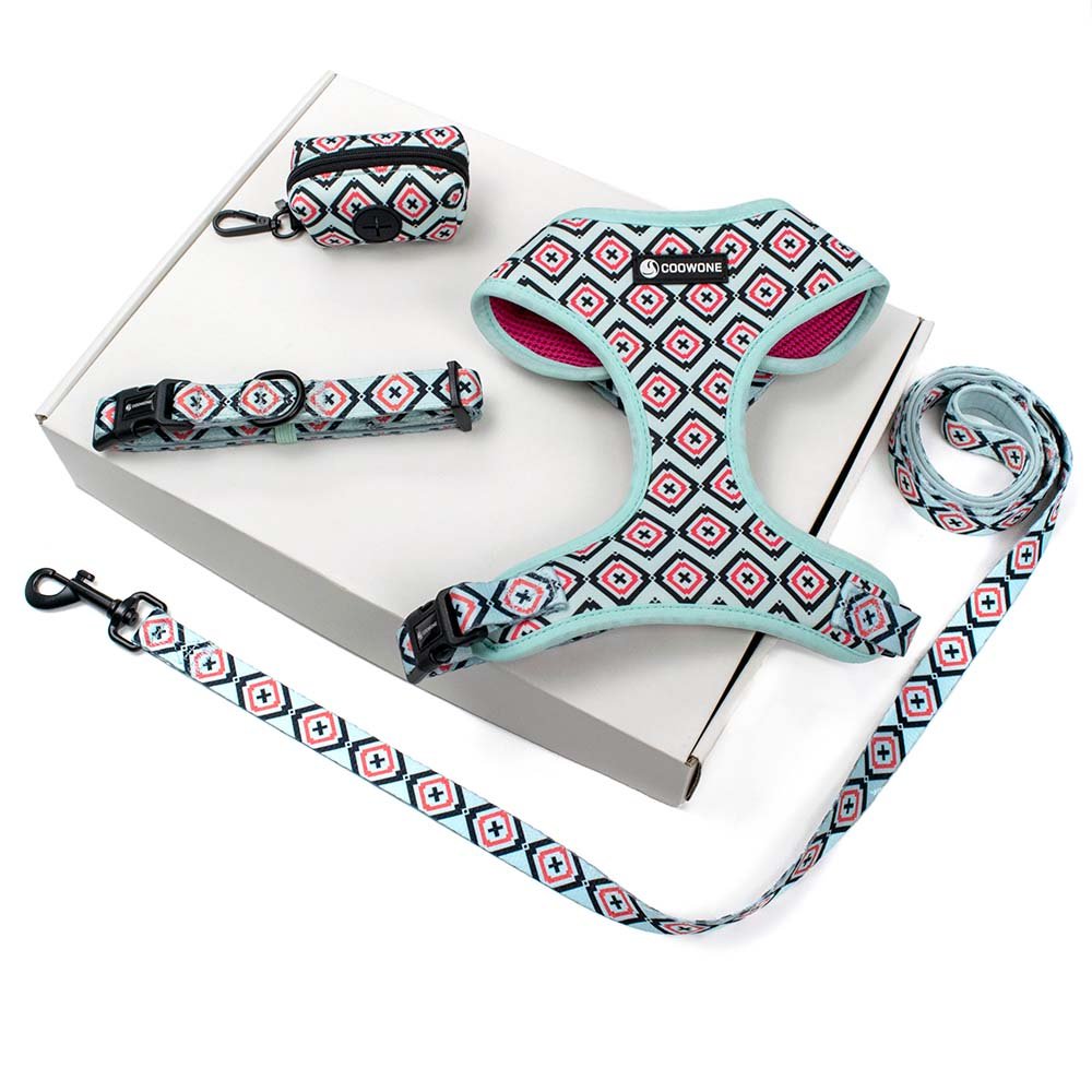 Personalized Design Dog Harness Set Matching Leashes Rubber Logo Covers Dog Collar Leash Manufacturers