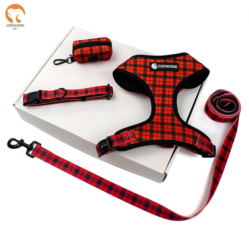 Personalized Design Dog Harness Set Matching Leashes Rubber Logo Covers Dog Collar Leash Manufacturers