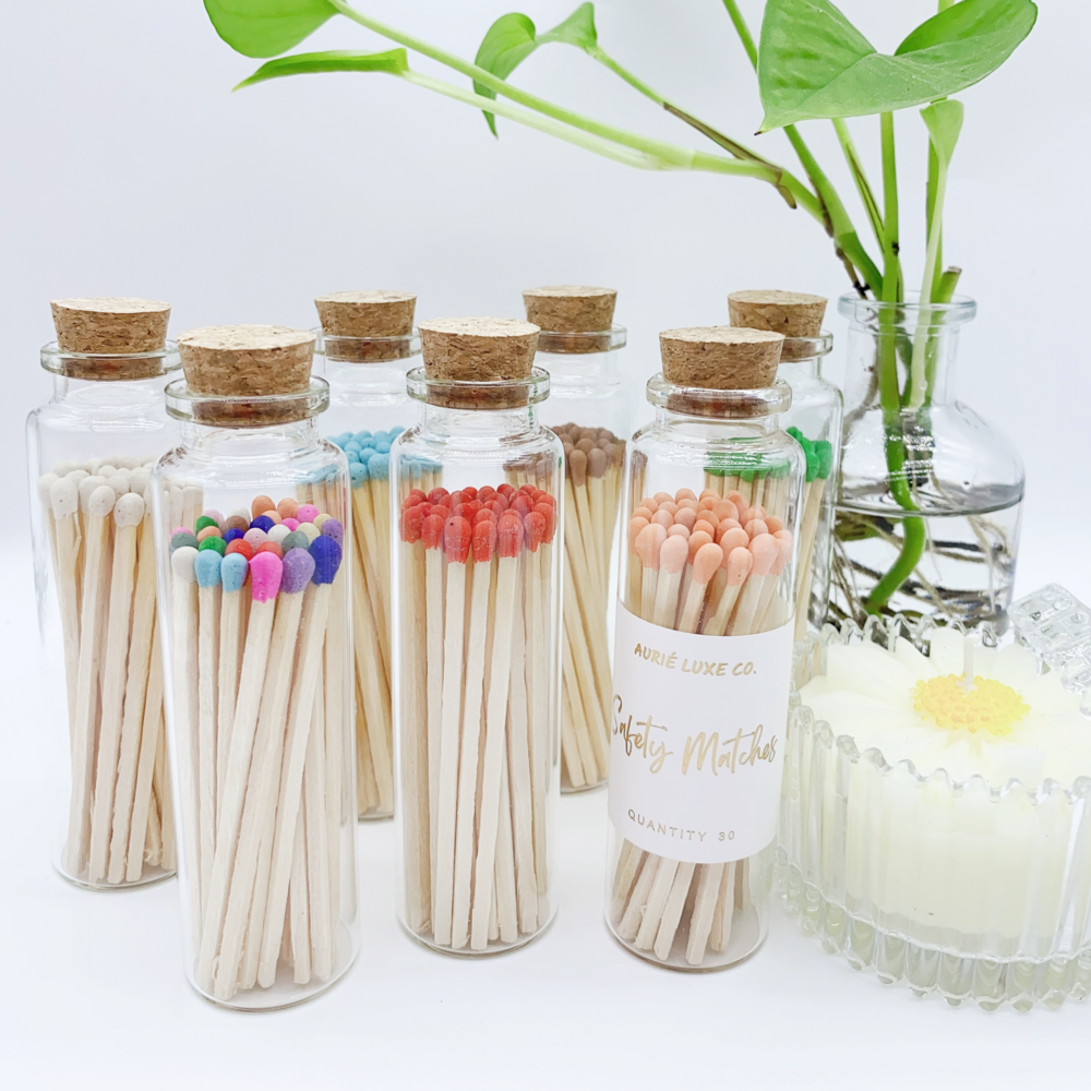 New Design custom size and color glass match cloche match sticks glass bottle holder jars cloche matches