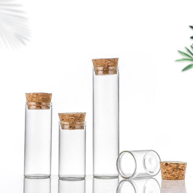 Wholesale Mini Wishing Bottle 15ml 30ml 40ml 50ml 80ml 90ml Small Round Clear Match Storage Glass Vial With Cork Cap
