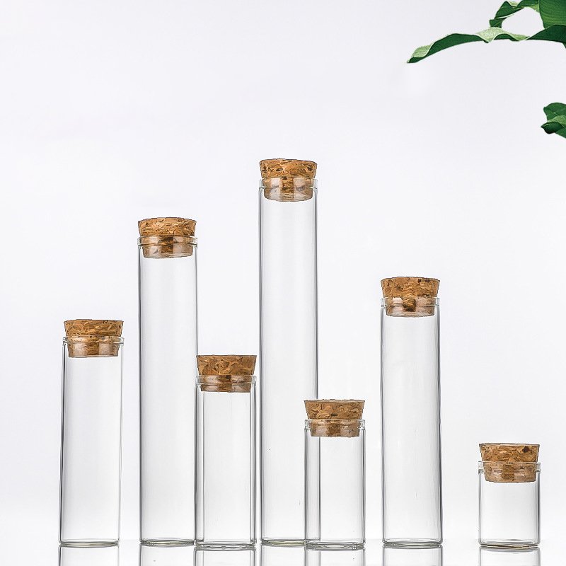 Wholesale Mini Wishing Bottle 15ml 30ml 40ml 50ml 80ml 90ml Small Round Clear Match Storage Glass Vial With Cork Cap