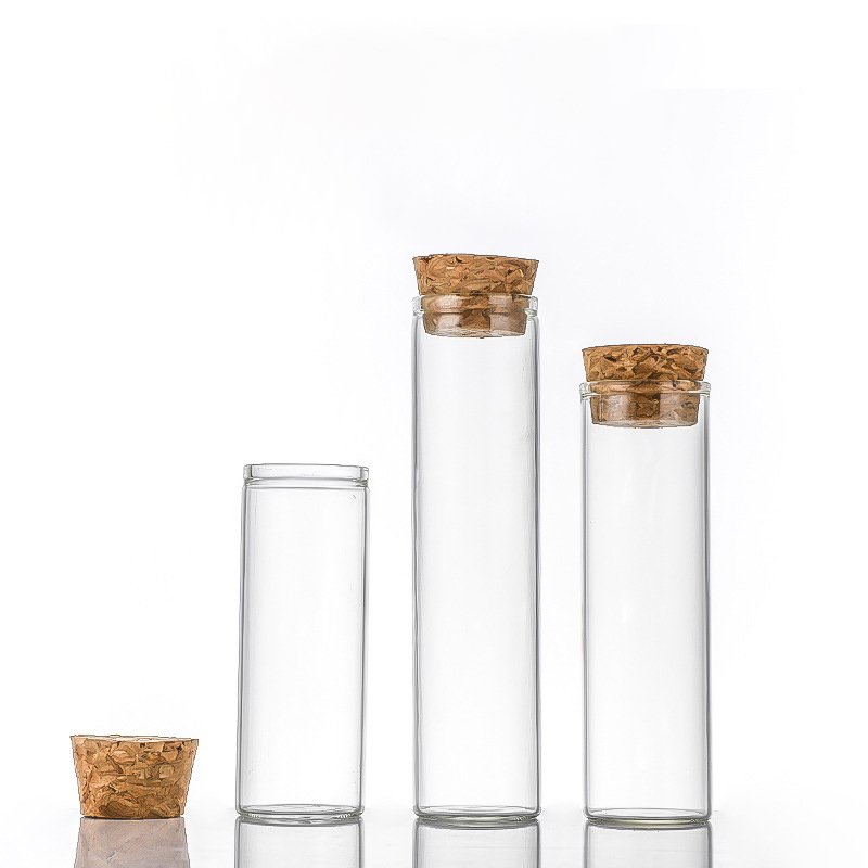 Wholesale Mini Wishing Bottle 15ml 30ml 40ml 50ml 80ml 90ml Small Round Clear Match Storage Glass Vial With Cork Cap