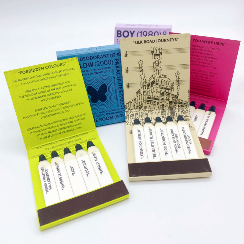 Different Matches Colors Long Matchsticks Design Match Box Custom Paper Matchbook
