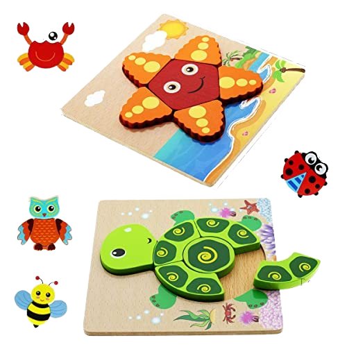 Yunhe 3D Cartoon Animal Jigsaw Puzzle Wooden Baby Stereoscopic Matching Educational Toy Kids Concentration Wooden Building Block