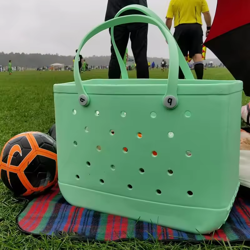 All-Match Large Summer Travel Bag for Women XL Logo Style Hand Eva Foam Tote Open Closure Rubber Beach Bags Waterproof bogg Bag