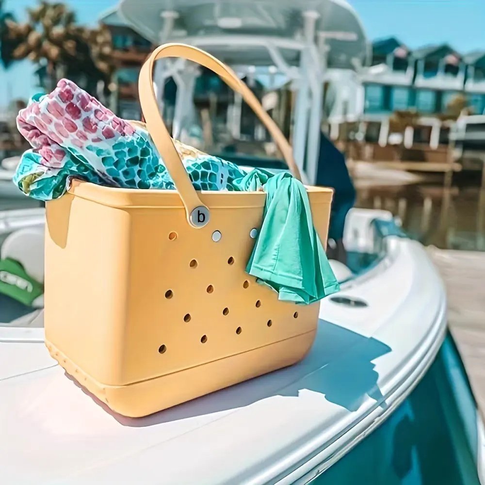 All-Match Large Summer Travel Bag for Women XL Logo Style Hand Eva Foam Tote Open Closure Rubber Beach Bags Waterproof bogg Bag