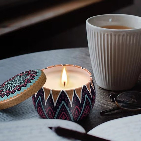 Hot Sales Wholesale Luxury Gift Metal Aroma Tins Jar Candle Natural Soy Wax Scented Candles