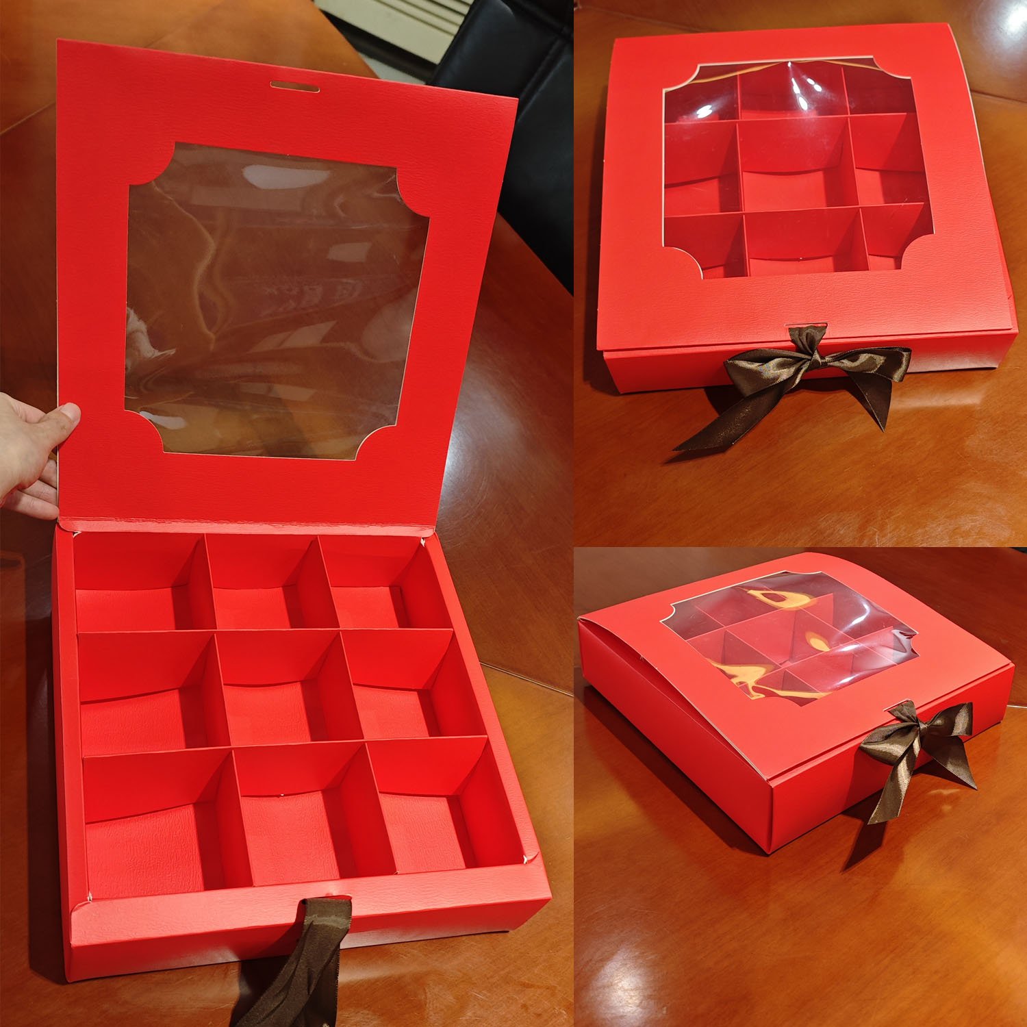 Eco-friendly Recyclable Free Sample Huaisheng Packaging Boxes Bulk Custom Transparent Black Cake Box With Logo