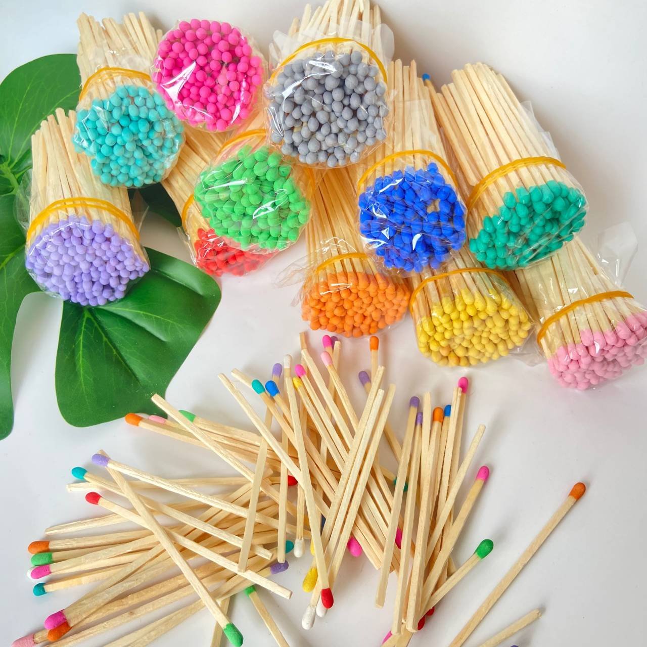 4" candy colorful matches orange tip normal wooden sticks for hotel candle matches