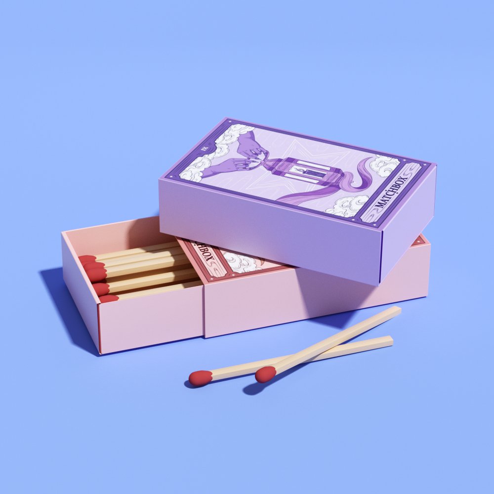 Wholesale Folding Card Matches Paper Box Small Empty Slide Drawer Kraft Paper Wooden Match Stick Packaging Box
