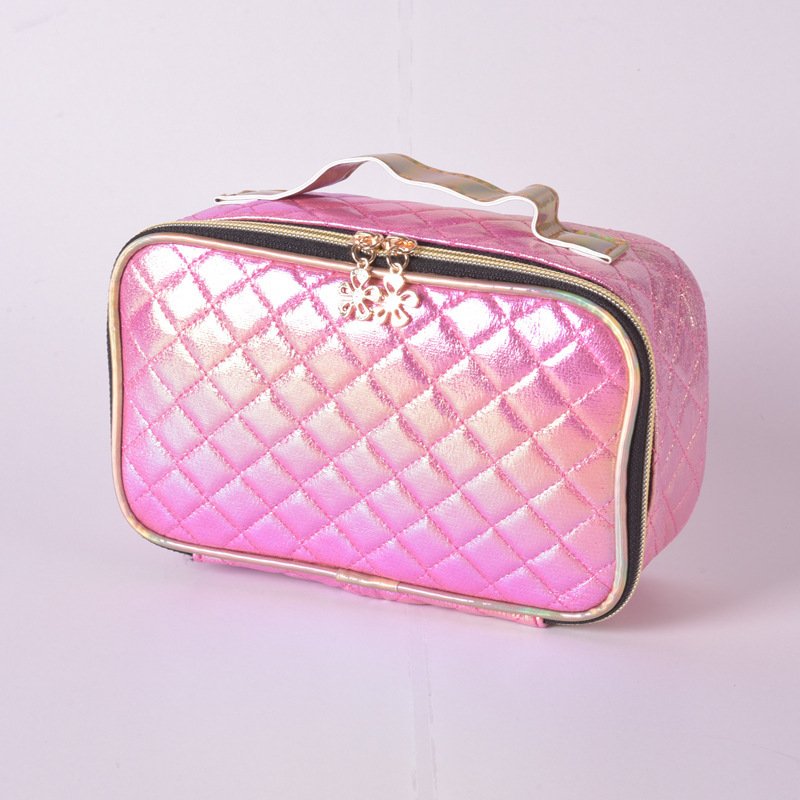 Wholesale High-Quality Hand-Held Pu Diamond Patterned Makeup Bag Daily Matching Storage Bag