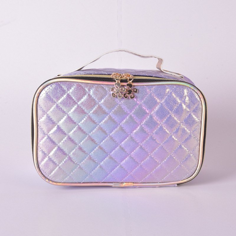 Wholesale High-Quality Hand-Held Pu Diamond Patterned Makeup Bag Daily Matching Storage Bag