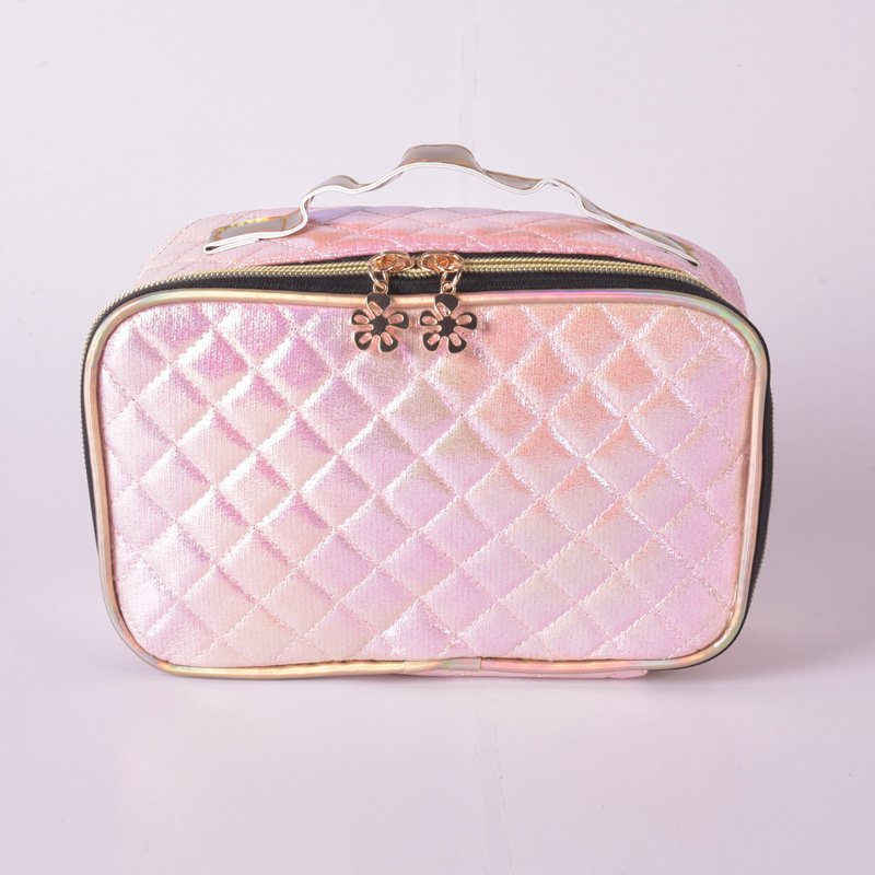 Wholesale High-Quality Hand-Held Pu Diamond Patterned Makeup Bag Daily Matching Storage Bag