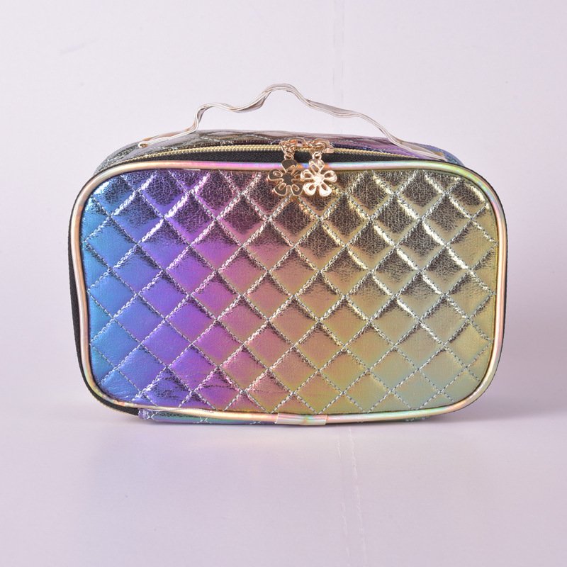 Wholesale High-Quality Hand-Held Pu Diamond Patterned Makeup Bag Daily Matching Storage Bag