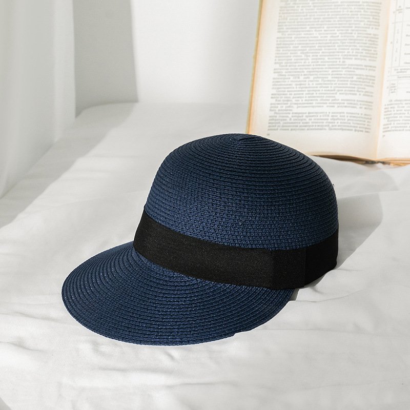 2022 Straw Equestrian Hat Women Summer Outdoor Travel Beach Leisure All-match Sun Sunshade British Top Woven Beach Hat