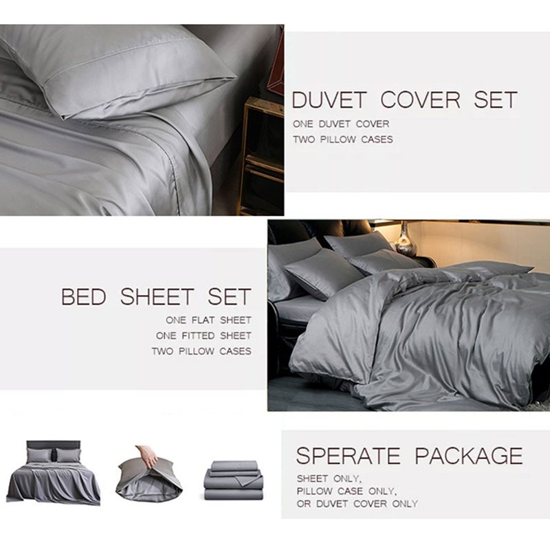100% organic bamboo bedding sets with matching curtains linen fabric wholesale 4pcs queen size bed sheet set