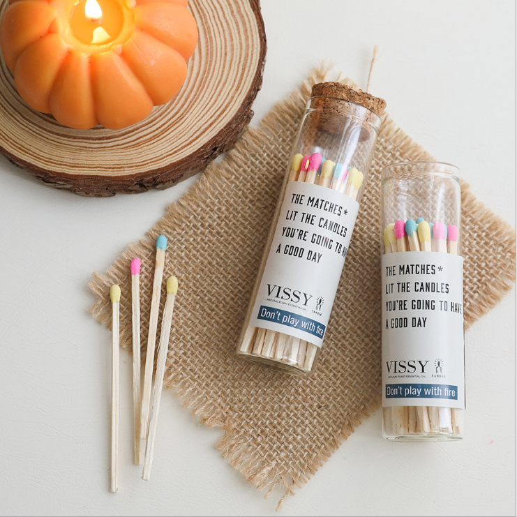 Custom private label handmade personalized custom matches in glass jar