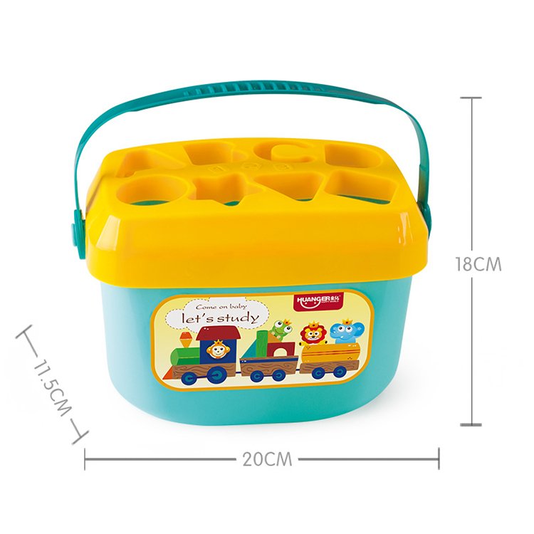 Huanger Brinquedo Hot Sales Educational Plastic Kids Geometric Shape Matching Blocks Baby Activity Cube Baby Toy