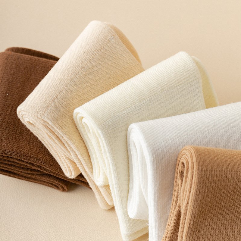 Unisex pure color socks coffee fashion color easy-matching spring summer Pile up socks for woman man