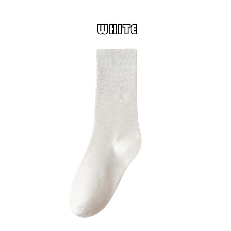 Unisex pure color socks coffee fashion color easy-matching spring summer Pile up socks for woman man