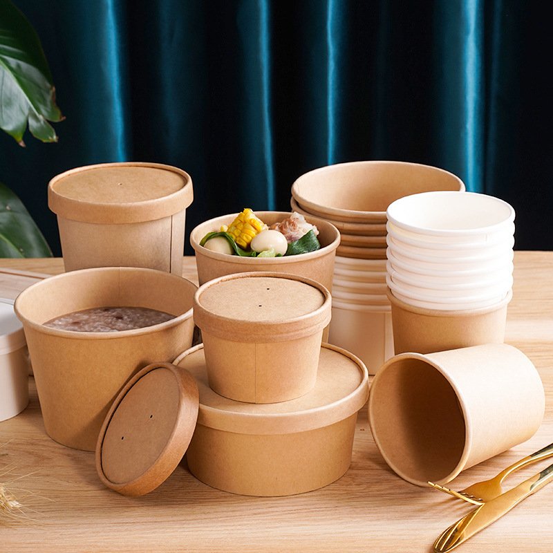 Customised Wholesale Printable Disposable Fast Food Takeaway Paper Bowls