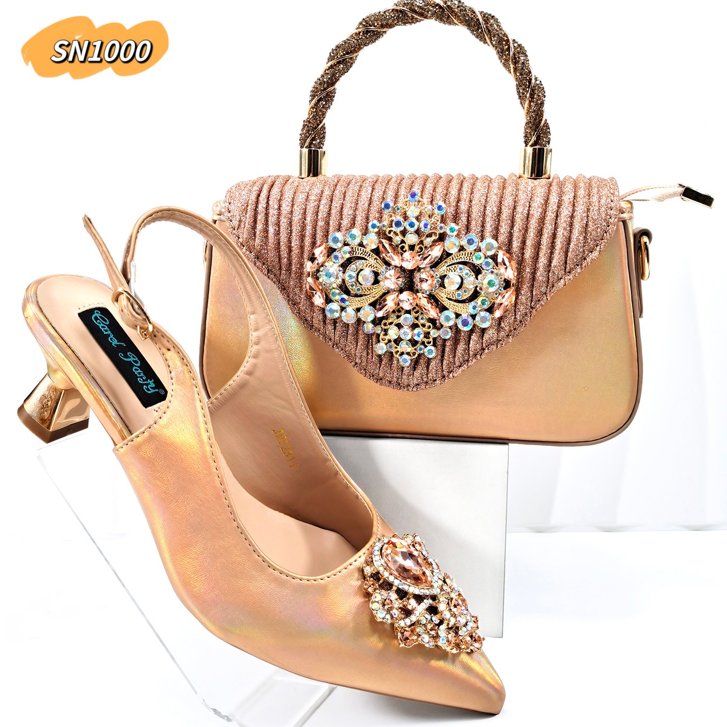 New Coming Multicolor Matching Italian Party Shoes And Bags Set To Matching Women China Factory