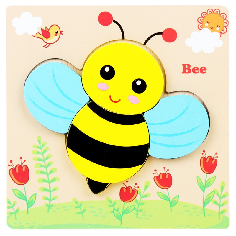 Wooden 3d Puzzle Montessori Game Toys Wood Puzzle Educational Toys Jigsaw Puzzle for Kids Animal PVC OEM Unisex Plastic Cover