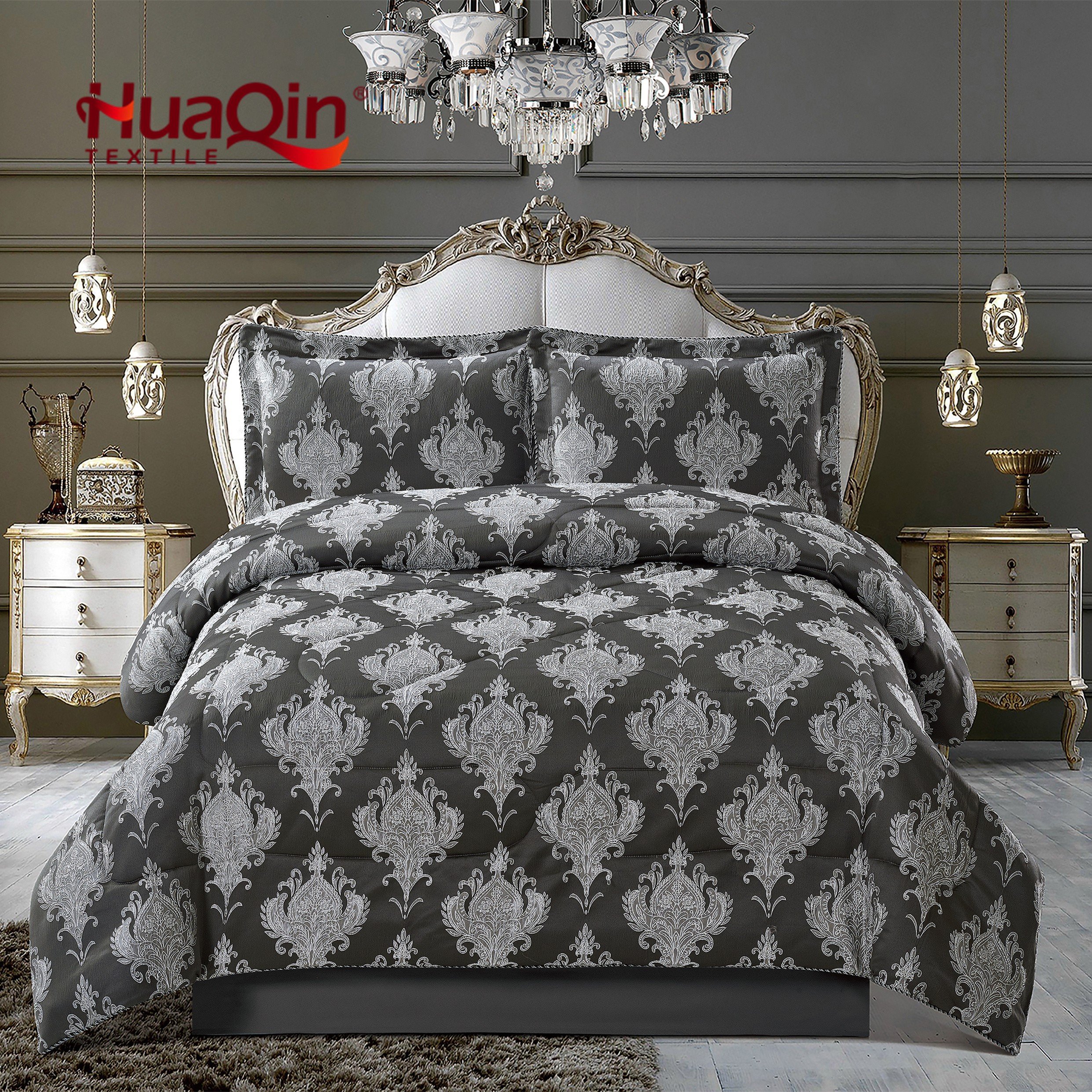 floral king size 3 piece microfiber bedding set with matching curtains special made