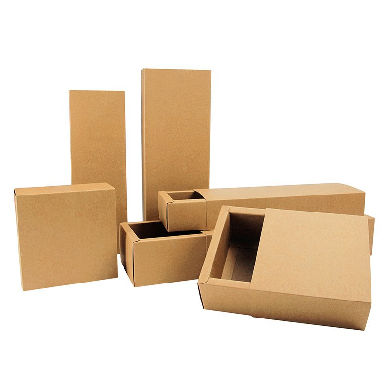 Kraft paper drawer box gift packaging rectangular carton wholesale custom logo Game cards Match box