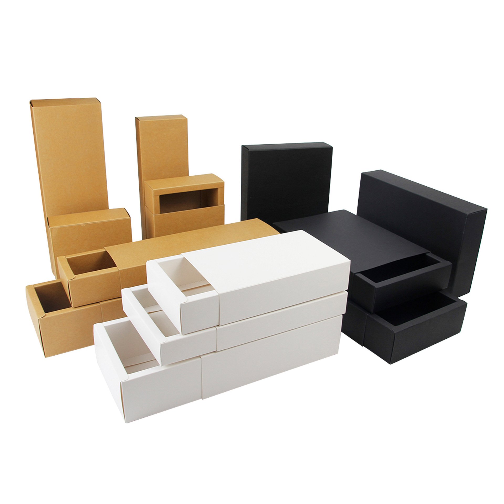 Kraft paper drawer box gift packaging rectangular carton wholesale custom logo Game cards Match box