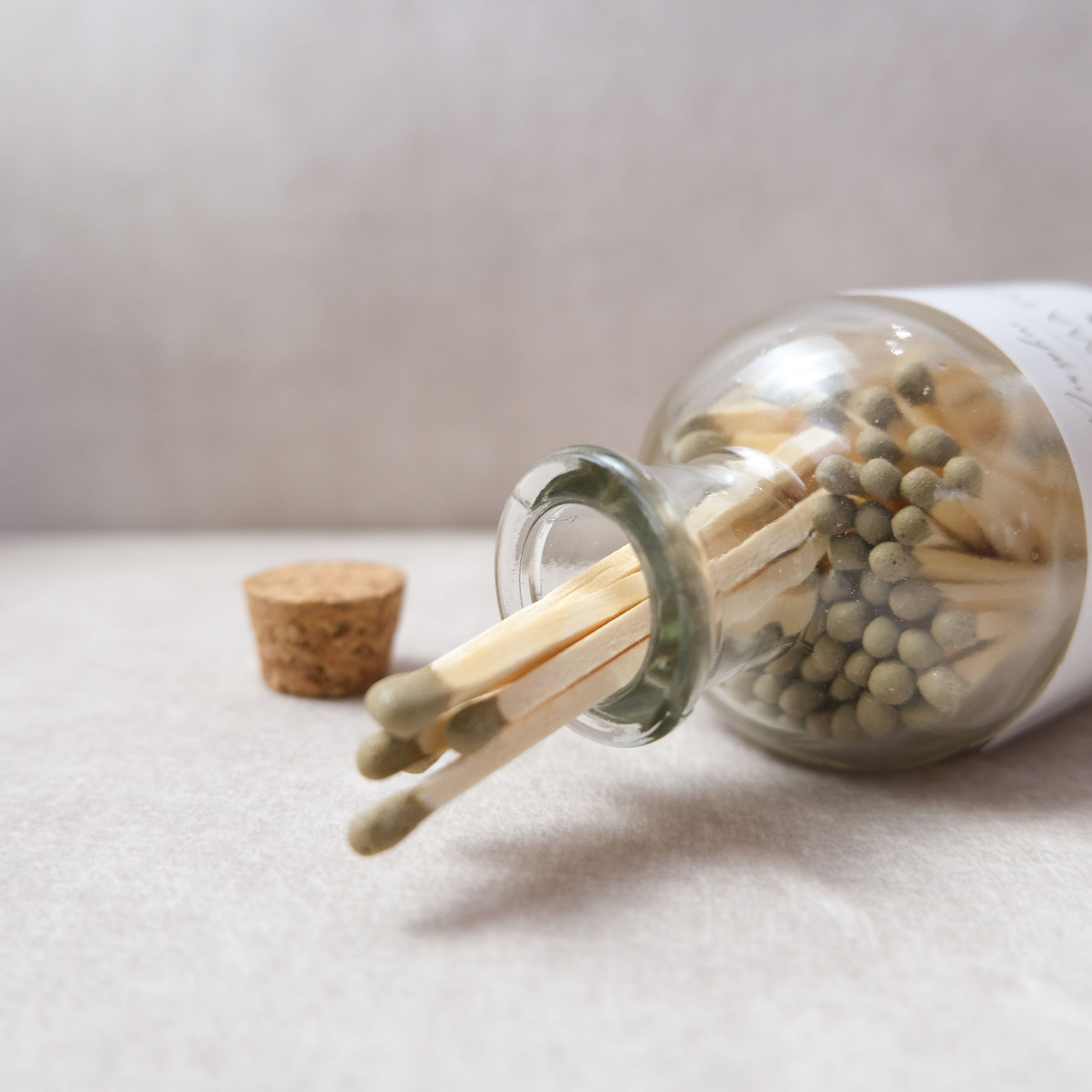Beautiful matches match sticks in glass jar