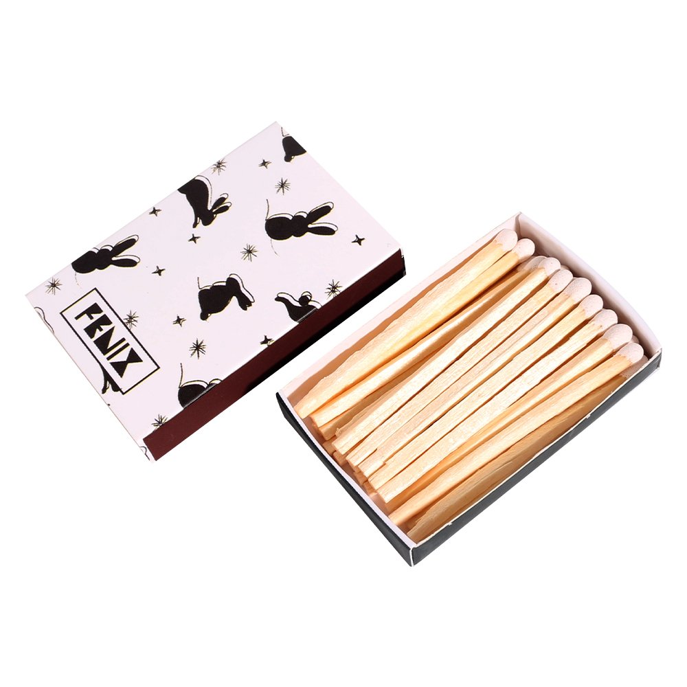 Wholesale White Match Heads Safety Custom Matchsticks Printing Paper Rabbit Pattern Design Matchbox