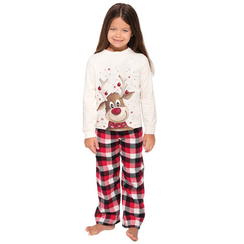 Custom Logo Winter Autumn Matching Family Outfits Christmas Sleepwear 100% Cotton Animal Print Pajamas Sets Wholesale