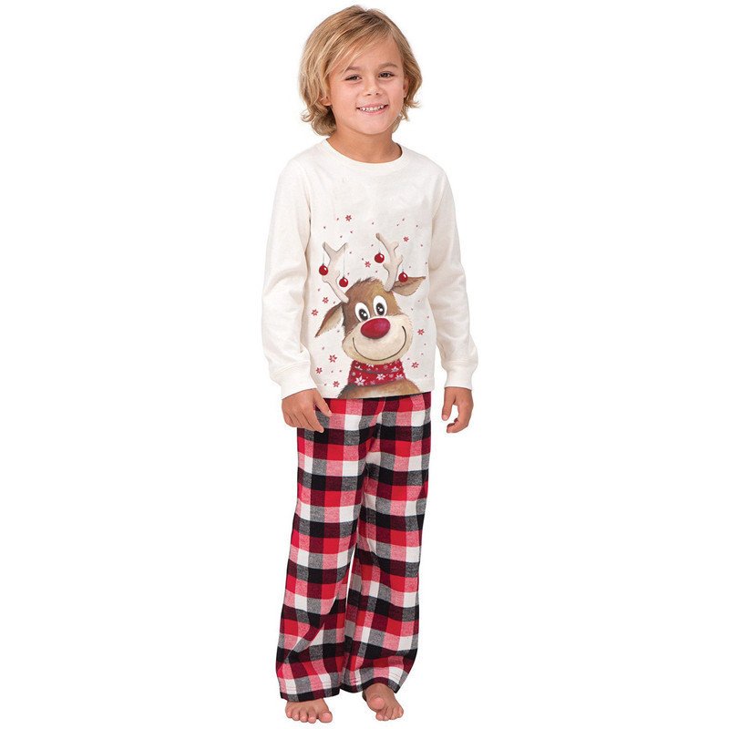 Custom Logo Winter Autumn Matching Family Outfits Christmas Sleepwear 100% Cotton Animal Print Pajamas Sets Wholesale