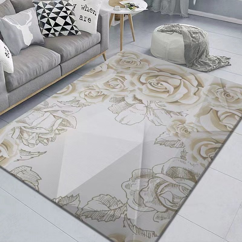 Wholesale nordic design large modern house floor 3d washable oval roserugs and sets boho style household