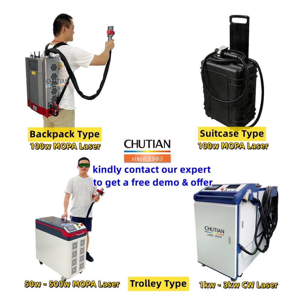 1000w 1500w 2000w 3000w Continuous CW Fiber Laser Cleaning Machine Laser Cleaner Rust Removal