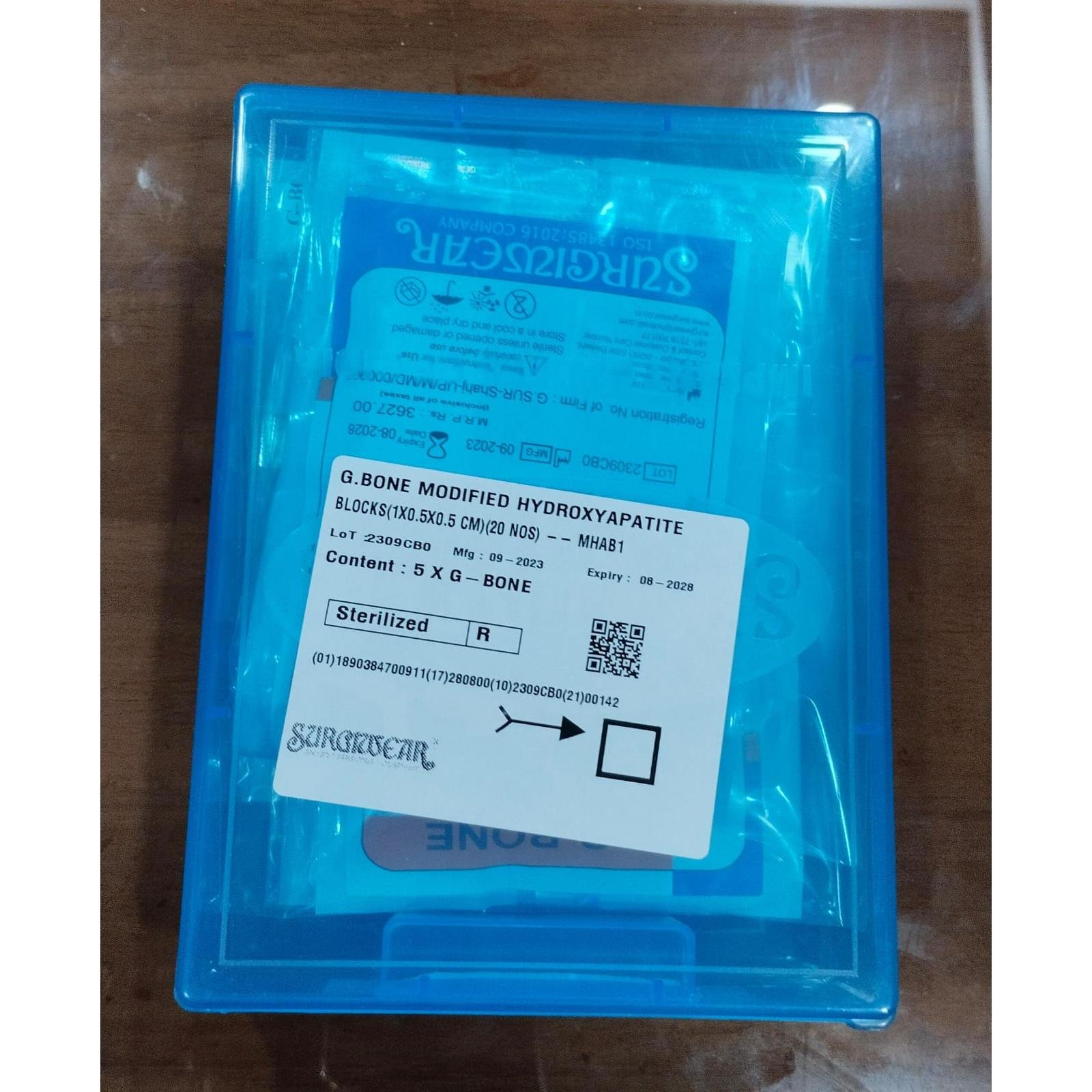 Surgiwear G-Bone Modified Hydroxyapatite Blocks, Polmethyl Methacrylate