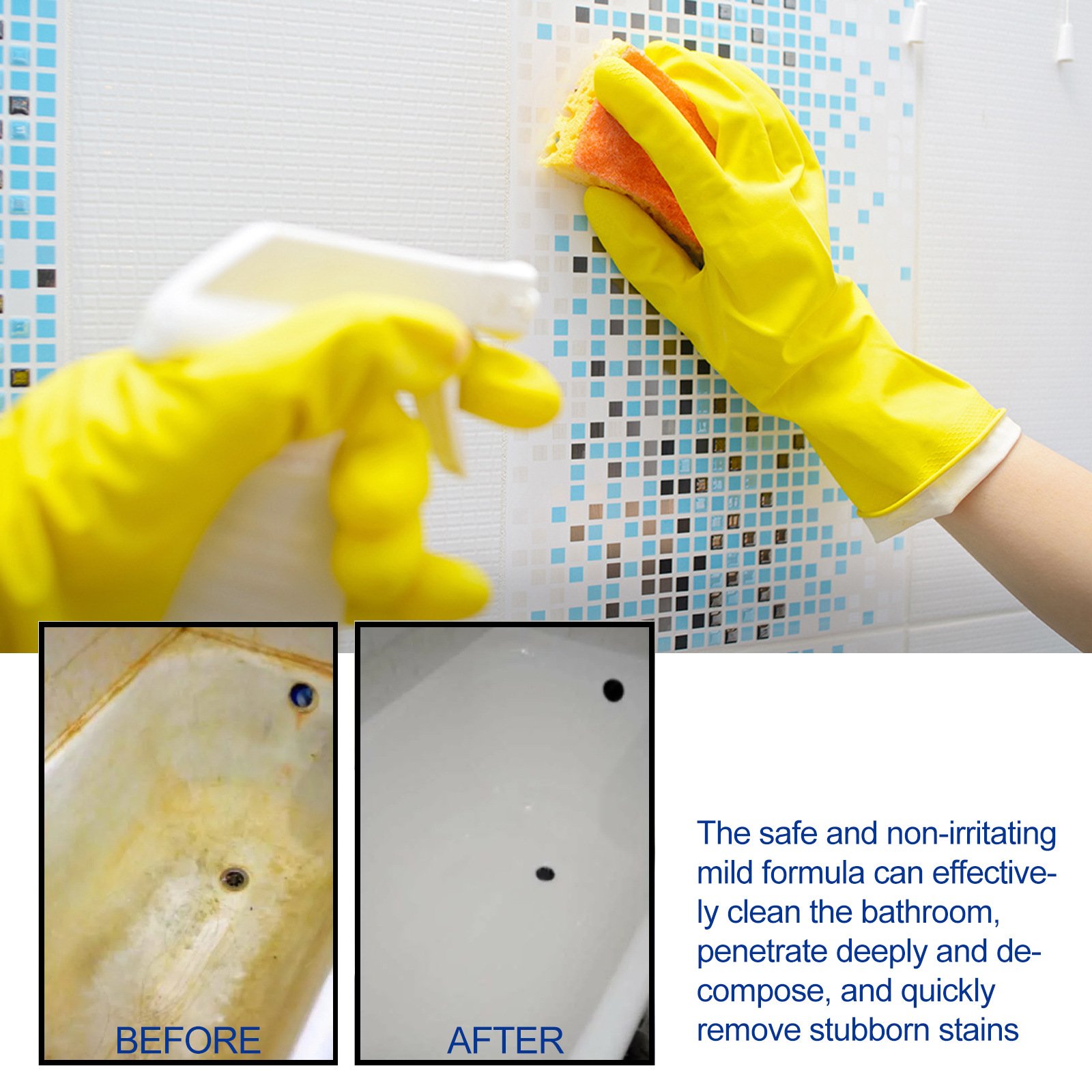 Jue-Fish Wholesale Bathroom Cleaner Spray Shower Room Glass Scale Descaler Basin Bathtub Stainless Steel Stain Remover Detergent