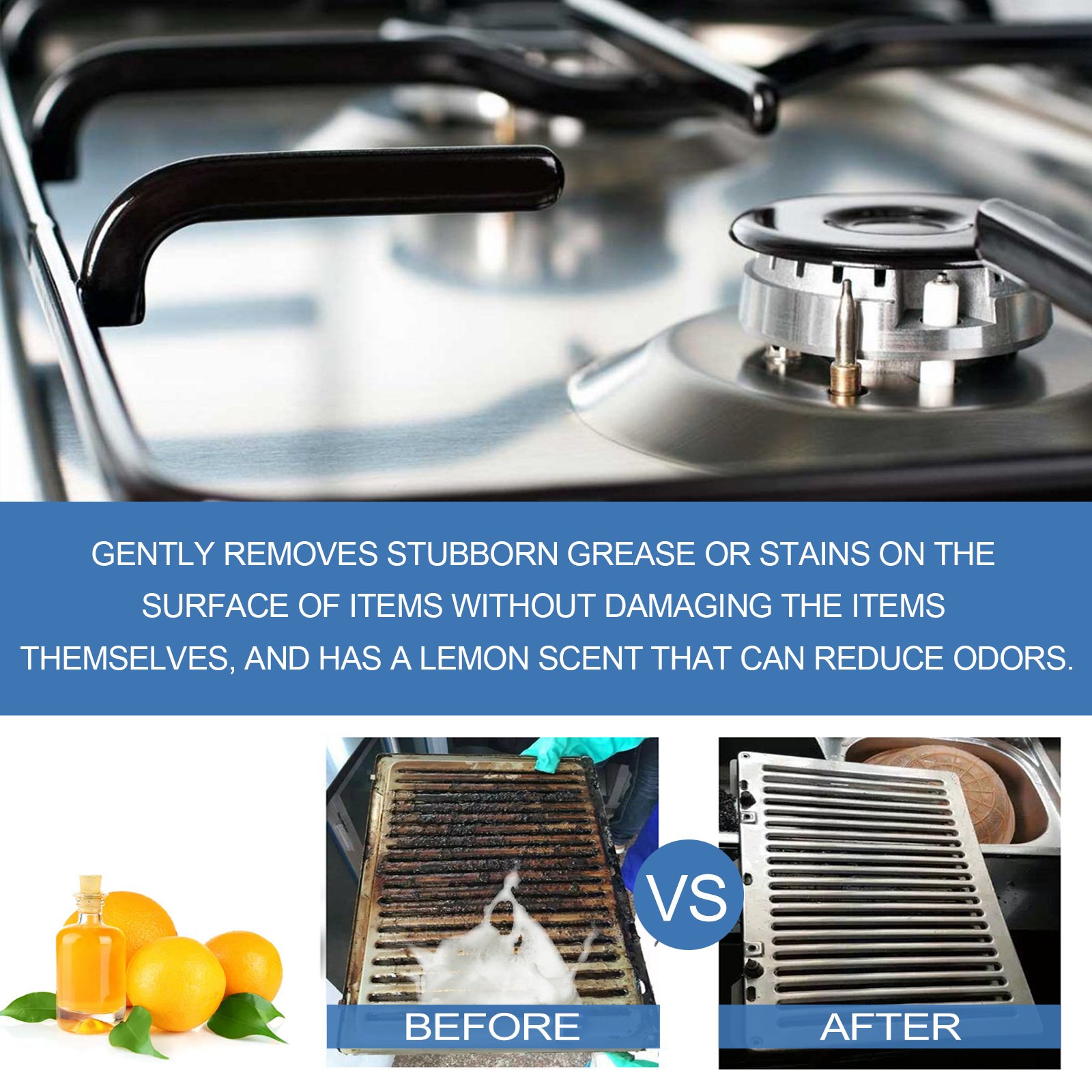 Foam cleaner Kitchen cooktop cookware range hood oil stain and dirt removal cleaner