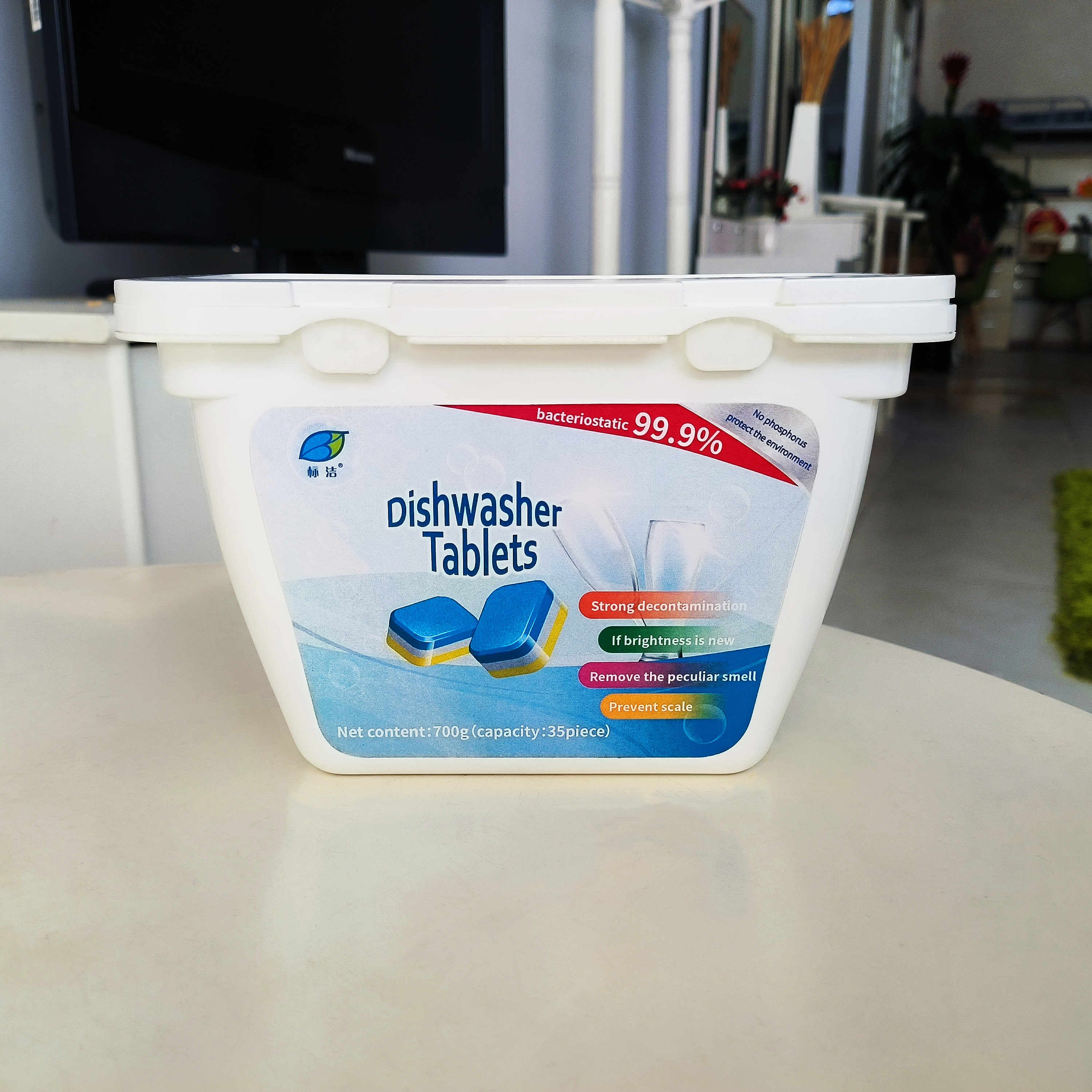 Dishwasher Cleaner TabletsKitchen Dishwasher Soap Tablets Cleaner Strong Oil Stain Removal Descaling Detergent Tablet