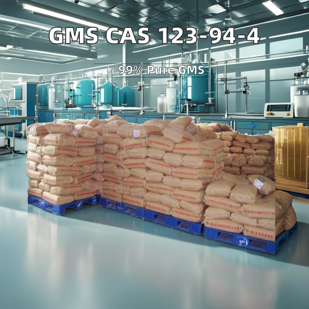 Glyceryl Monostearate Monoglyceride GMS CAS 123-94-4 for Food & Cosmetic Use Synthetic Material Intermediates