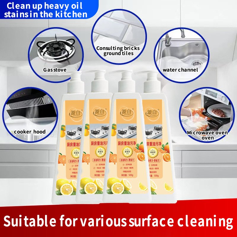 OEM ODM Detergent Factory Wholesale 500g Bottled Kitchen grease detergent Tar dissolver Oven stove oil stain cleaner Degreaser