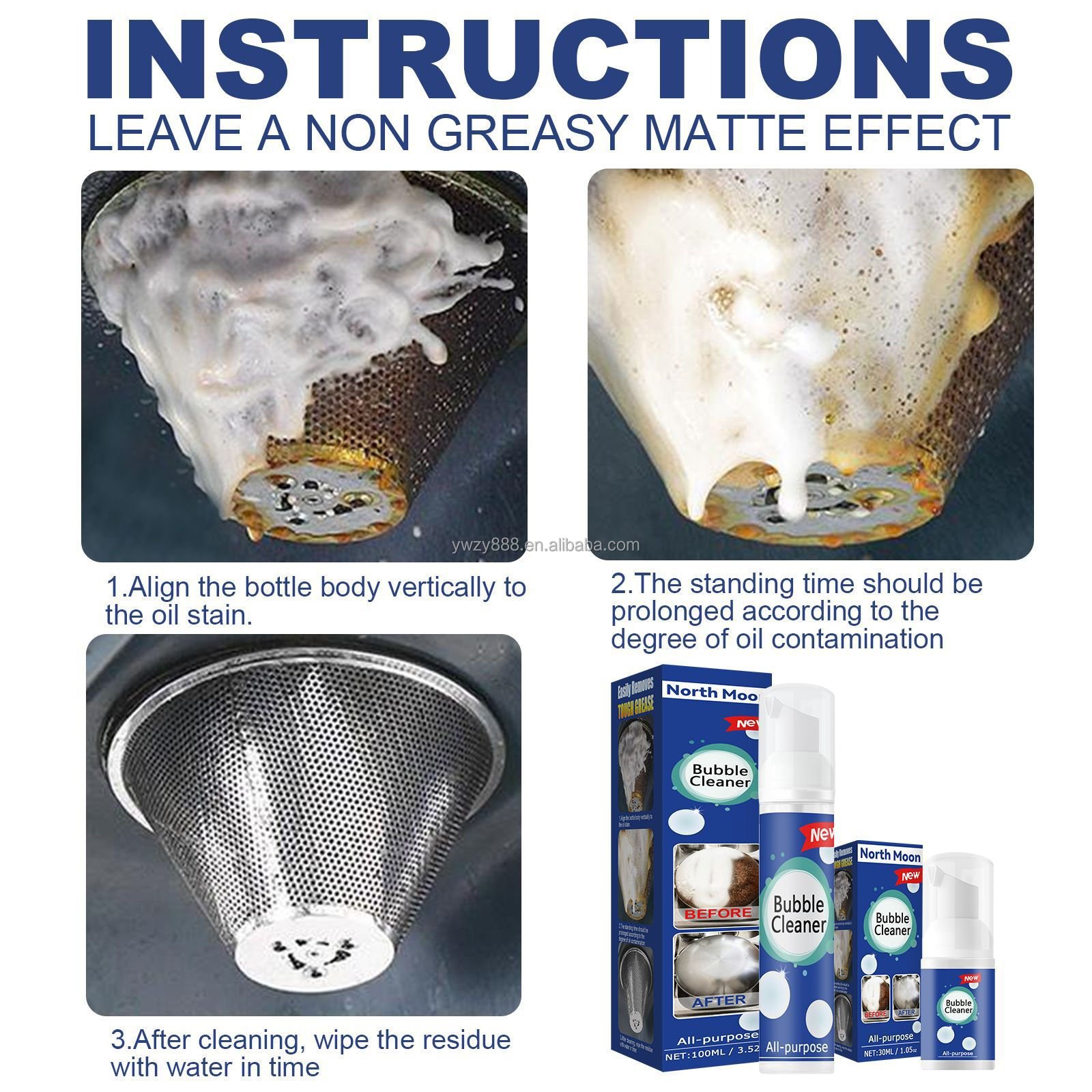 Oil foam cleaner Kitchen range hood derust remover stove heavy oil cleaning and decontamination