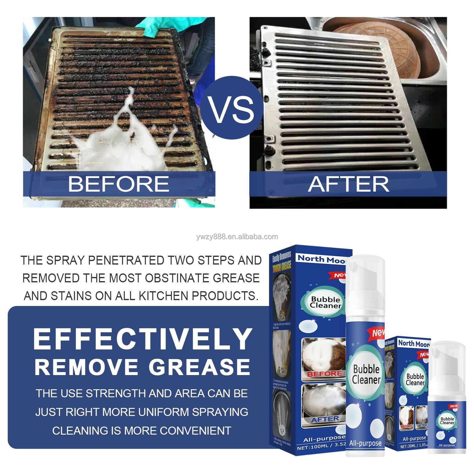 Oil foam cleaner Kitchen range hood derust remover stove heavy oil cleaning and decontamination