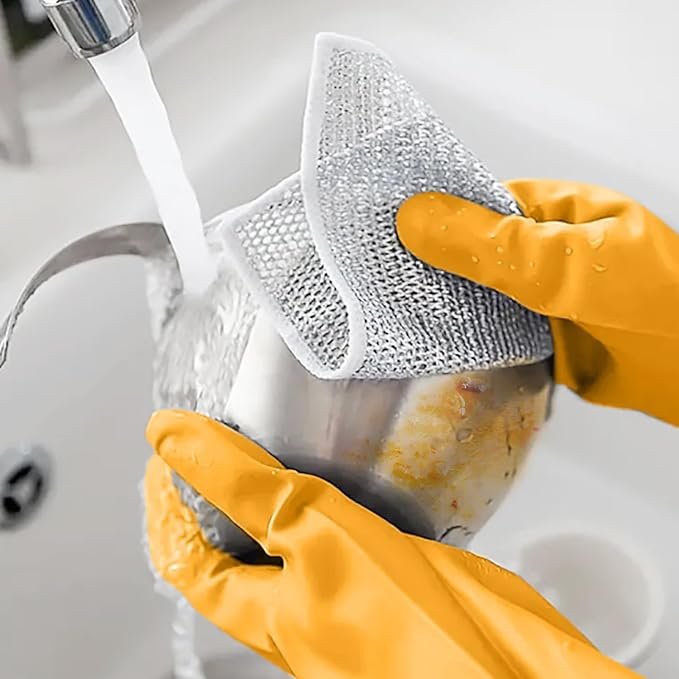 High quality 20*20cm Multipurpose Wire Miracle Cleaning Cloths Wire Dishwashing Rag for kitchen