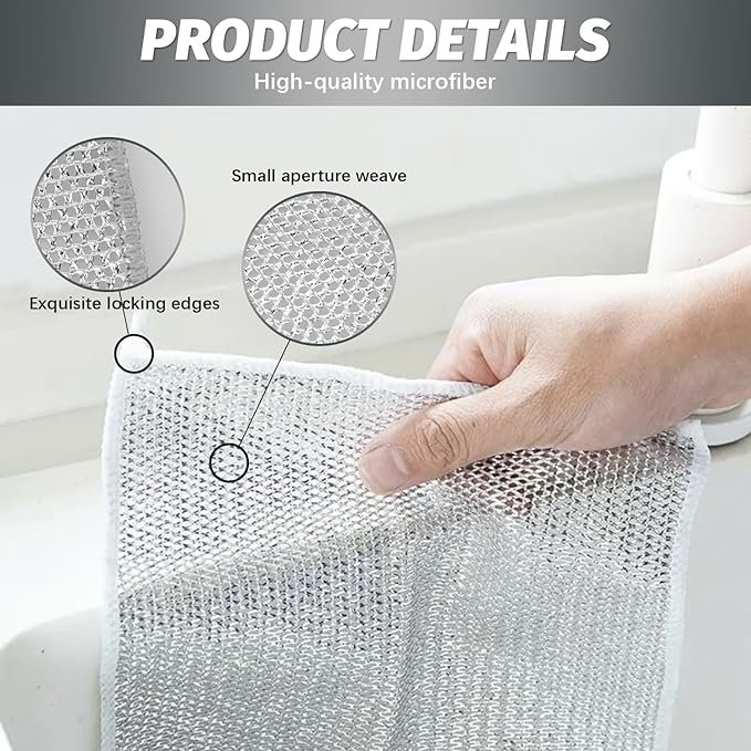 High quality 20*20cm Multipurpose Wire Miracle Cleaning Cloths Wire Dishwashing Rag for kitchen