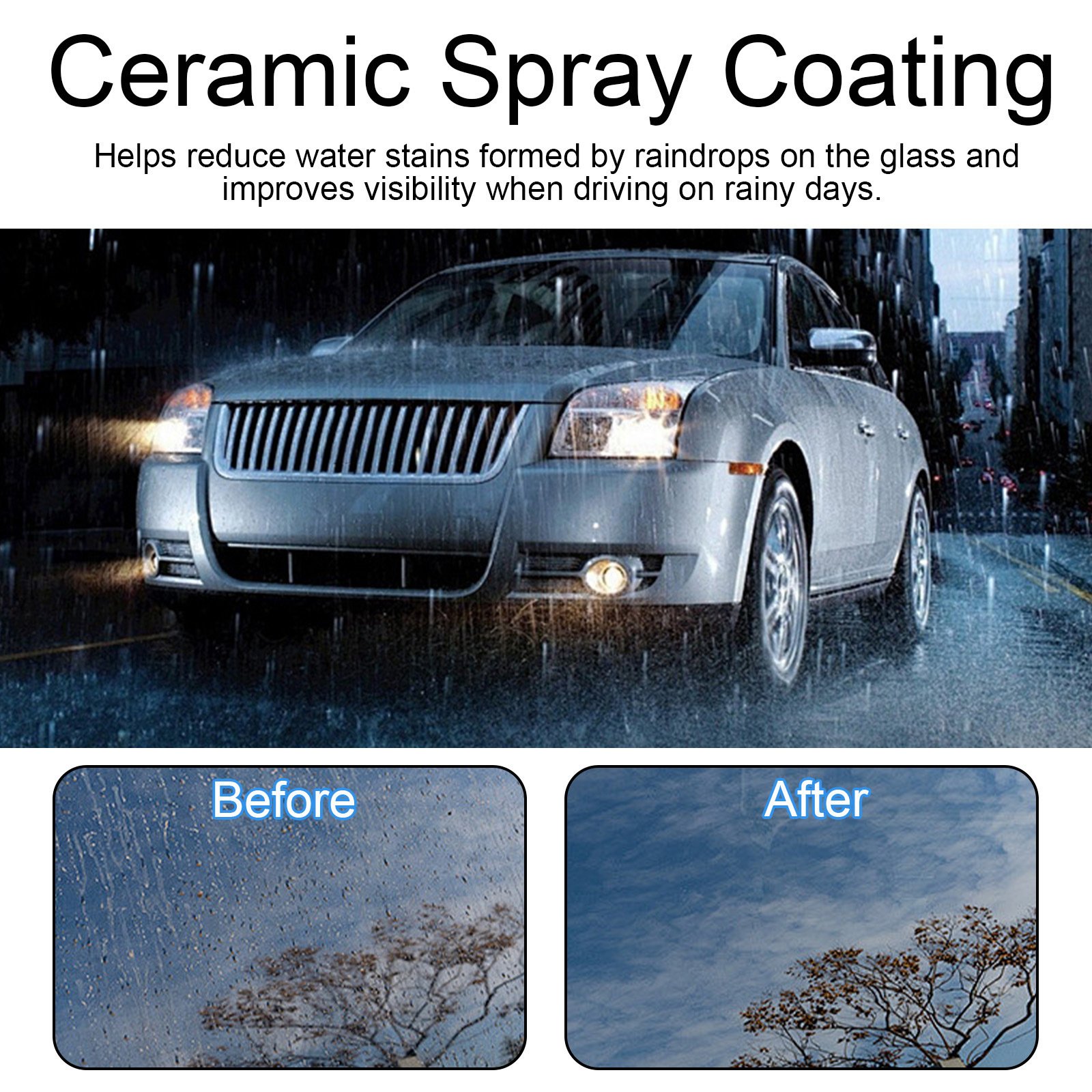 Car glass and ceramic cleaning kit, car window and windshield stain and oil film remover